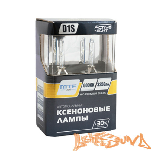 Ксеноновая лампа MTF light  Active Night +30%, D1S, 3250 lm, 6000k, 35w, 85v, 1шт