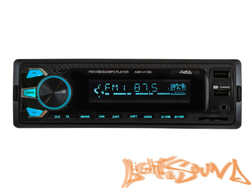Aura AMH-410MQ USB-ресивер, 4x51w, 2xUSB (2A)/SD/FM/AUX, 2 RCA, iD3-TAG, мультицвет (7 цветов)