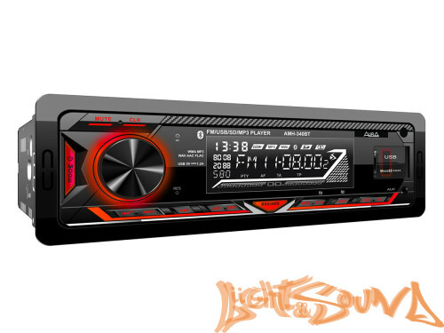 Aura AMH-340BT USB-ресивер, 4x51w, USB SD/FM/AUX/BT, 2 RCA, VA дисплей, красная подсветка