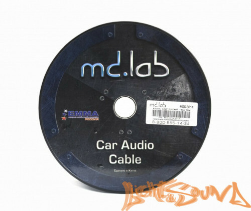 MD.Lab MDC-SP14 Кабель акустический синий/прозрачный 2,1мм2, 14GA, 25м в катушке