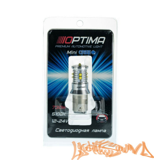 Optima MINI P21/5W, CAN, CREE XB-D*10, 5500K, 50W, 12V (BaY15D), двухконтактная, 1шт