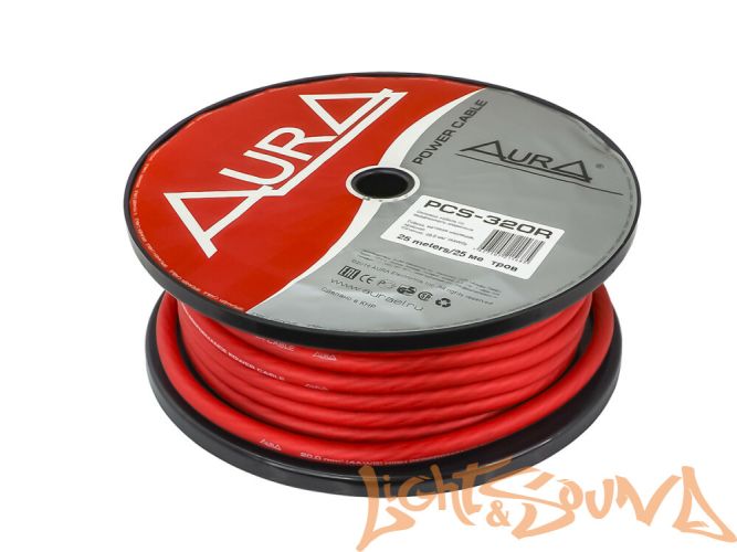 Aura PCS-320R  Кабель силовой, красный, 4GA/20мм2, 25м в катушке