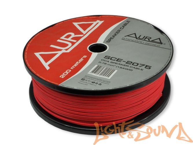 Aura SCE-2075 Кабель акустический, красный,0,75мм2, 18GA, 200м в катушке