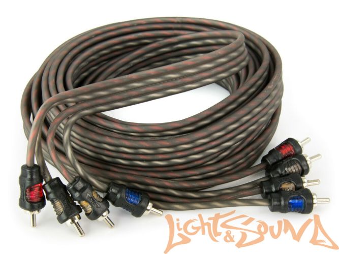 RCA (межблочный) кабель Aura RCA-0450 5 метров, 4 канала