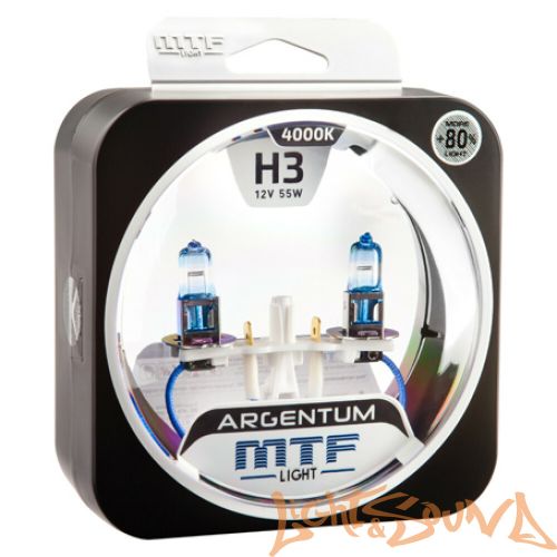 MTF ARGENTUM +80% H3, 12V,  55W Галогенные лампы (2шт)