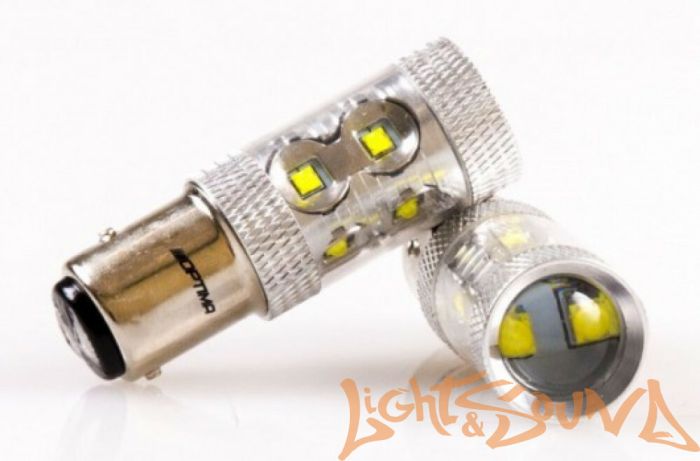 Optima Premium P21/4W CREE*10 LED*5W, 5100K, 50W, 12V (Ba15D), 1шт