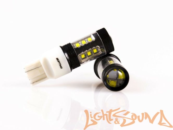 Optima Premium W21/5W 7443 CREE*10, 5100K, 80W, 12V (W3X16g), 1шт