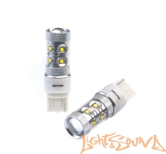 Optima Premium W21W 7440 CREE*10, 5100K, 50W, 12V (W3X16d), 1шт