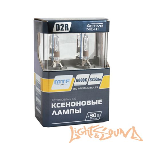 Ксеноновая лампа MTF light  Active Night +30%, D2R, 3250 lm, 6000k, 35w, 85v, 1шт