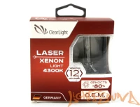 Ксеноновая лампа Clearlight Xenon laser light +80% 4300K D1S, 1шт