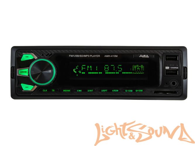 Aura AMH-410MQ USB-ресивер, 4x51w, 2xUSB (2A)/SD/FM/AUX, 2 RCA, iD3-TAG, мультицвет (7 цветов)