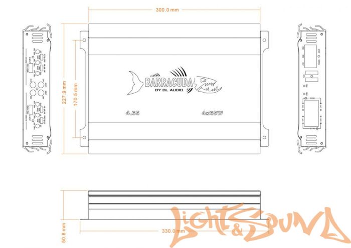 4-х канальный усилитель мощности DL Audio Barracuda 465