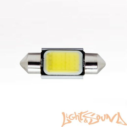 Лампа светодиодная MTF Light, C5W/SV8.5/36mm, 12V, 3W, 270 люмен, 4500К, COB LED, 2шт