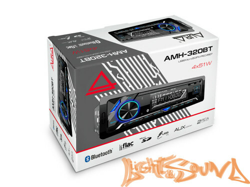 Aura AMH-320BT USB-ресивер, USB/MicroSD/FM подсветка синяя
