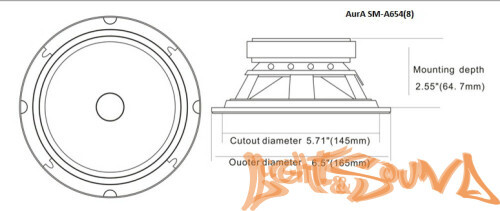 Aura SM-A658 6.5" (16.5 см) среднечастотный динамик (1шт)
