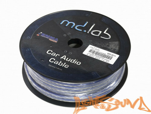 MD.Lab MDC-SP14 Кабель акустический синий/прозрачный 2,1мм2, 14GA, 25м в катушке