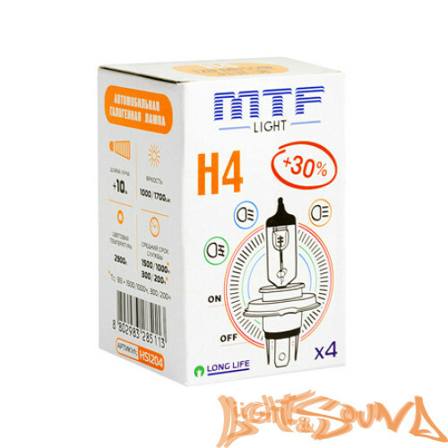 MTF Standart + 30% H4 12V 60/55W Галогенная лампа (1шт)