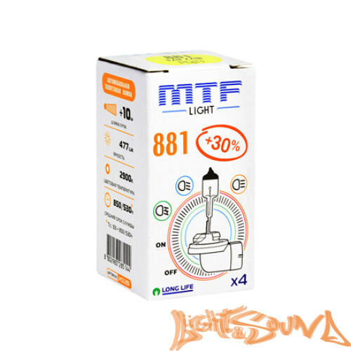 MTF Standart + 30% H27(881) 12V 27W Галогенная лампа (1шт)