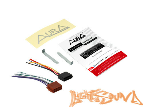 Aura AMH-304BT USB-ресивер, 12-24V 4x51w, USB SD/FM/AUX/BT, 2 RCA, VA дисплей, белая подсветка