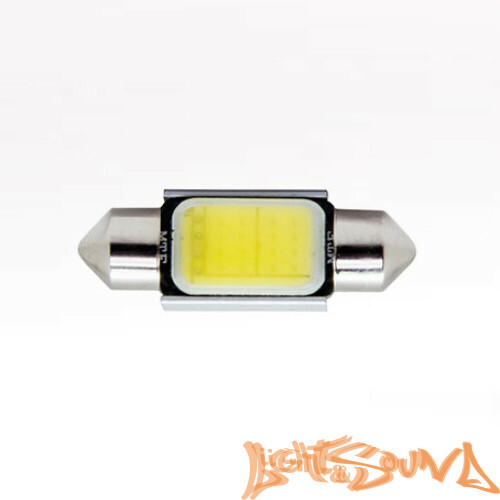 Лампа светодиодная MTF Light, C5W/SV8.5/36mm, 12V, 3W, 270 люмен, 4500К, COB LED, 2шт