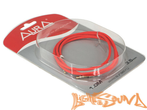 AUX-кабель Aura RCA-J 10R красный, 1 м