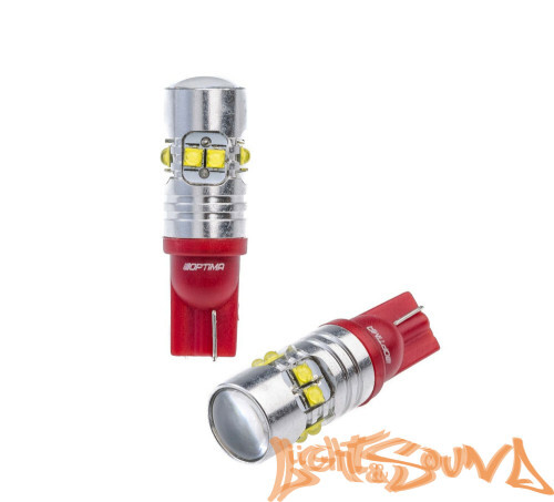 Optima Premium MINI-50W W5W (T10) , CREE_ XBD*10, 5100K, 12V (W2.1X9.5D), 2шт